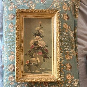 Vintage Floral Vase Framed Art